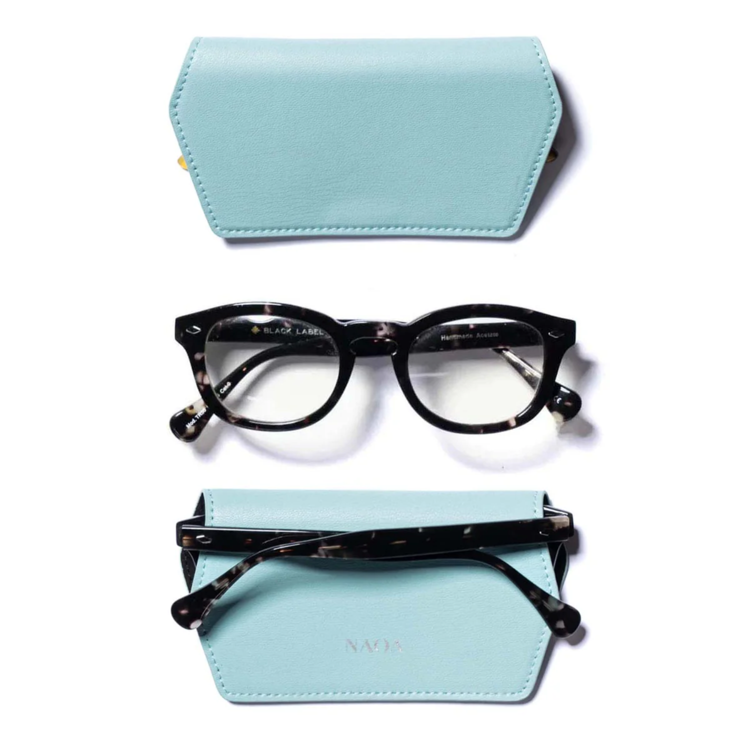 NAOA Leather Slim Glasses Case - Plain Colours