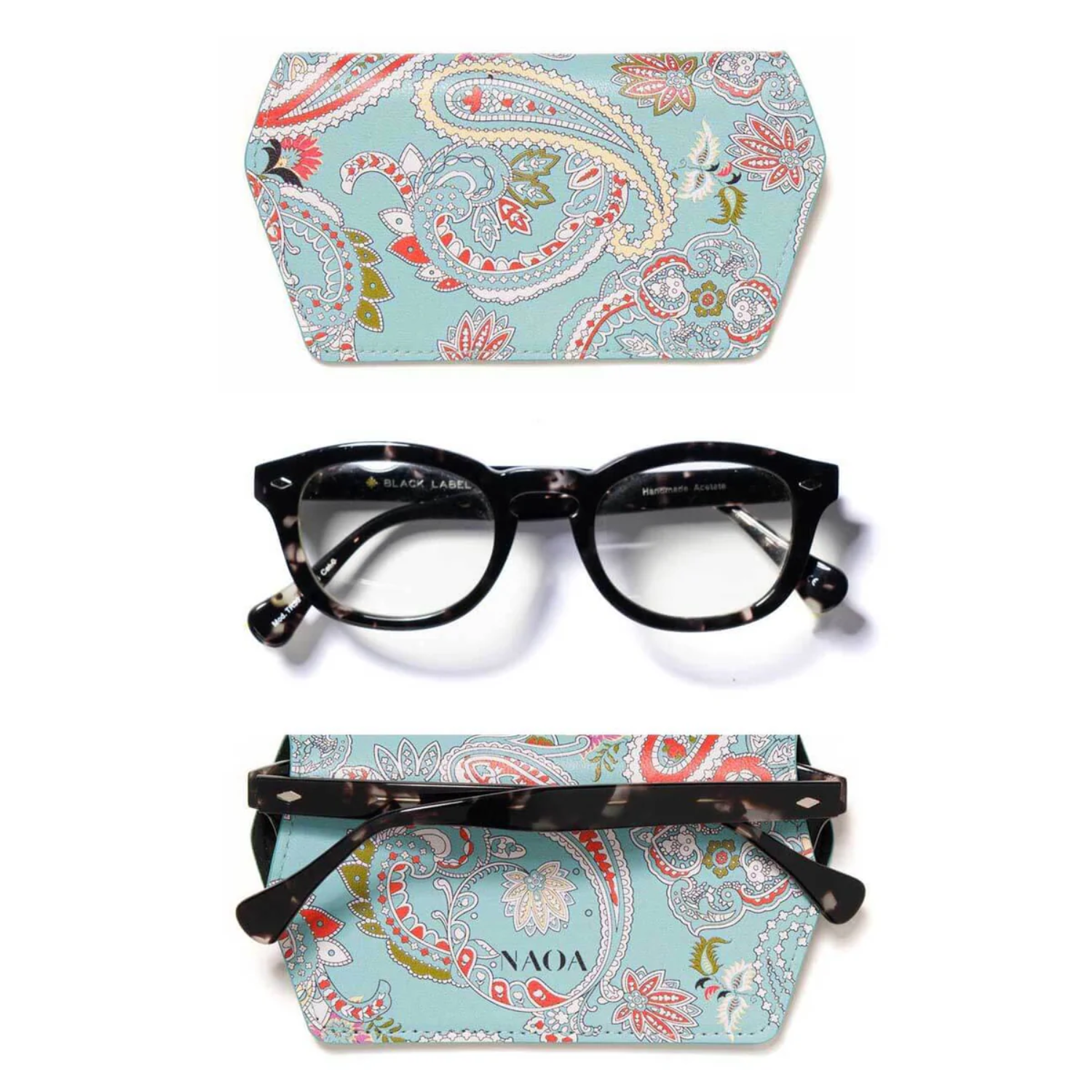 NAOA Leather Slim Glasses Case - Patterned