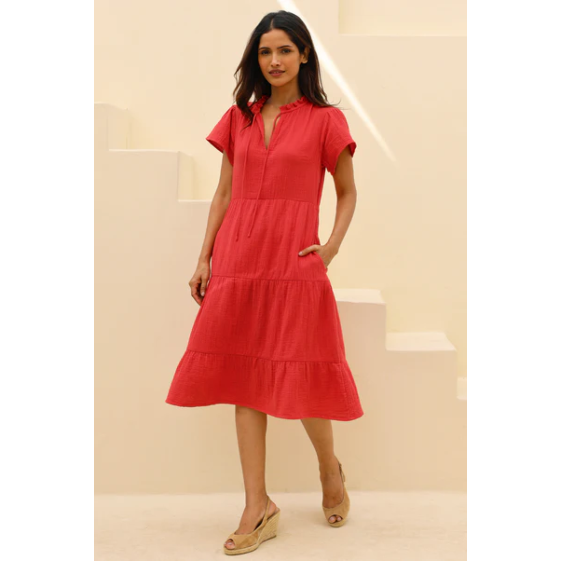 Aspiga Lois Organic Cotton Cheesecloth Dress - Image 4
