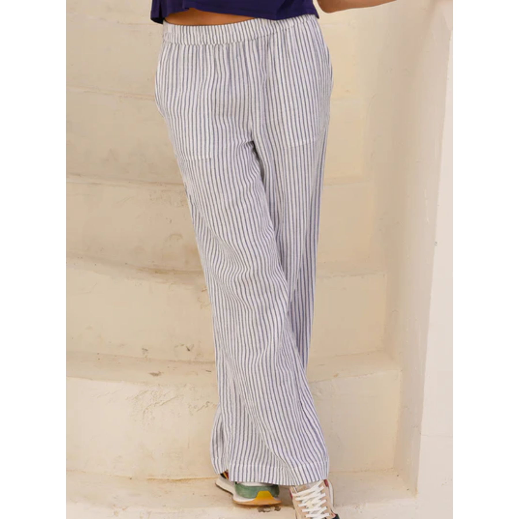 Aspiga Penny Stripe Cotton Cheesecloth Trousers - Image 2